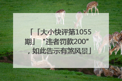 「大小快评第1055期」“违者罚款200”，如此告示有煞风景