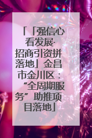 「强信心 看发展·招商引资拼落地」金昌市金川区：“全周期服务”助推项目落地