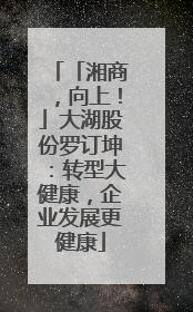 「湘商，向上！」大湖股份罗订坤：转型大健康，企业发展更健康