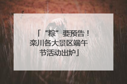 “粽”要预告！栾川各大景区端午节活动出炉