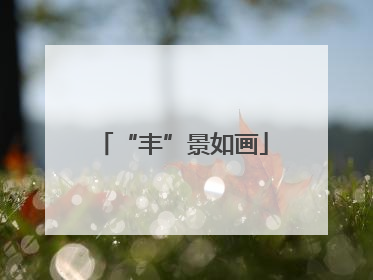 “丰”景如画