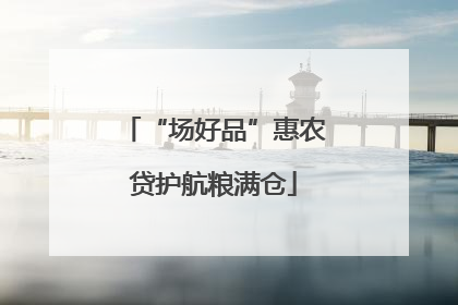 “场好品”惠农贷护航粮满仓