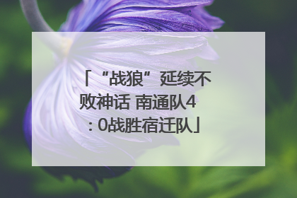“战狼”延续不败神话 南通队4∶0战胜宿迁队