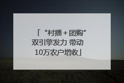 “村播＋团购”双引擎发力 带动10万农户增收