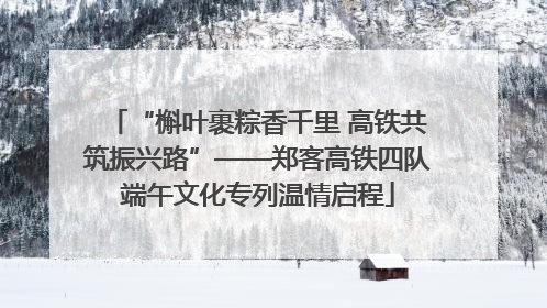 “槲叶裹粽香千里 高铁共筑振兴路”——郑客高铁四队端午文化专列温情启程