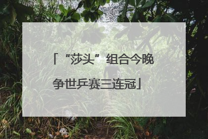 “莎头”组合今晚争世乒赛三连冠