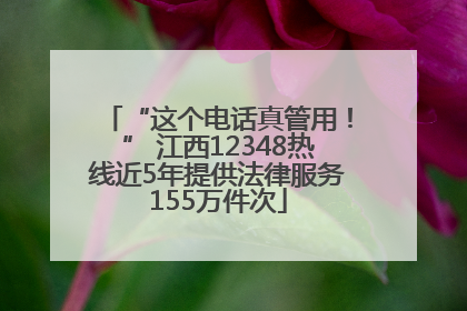 “这个电话真管用！” 江西12348热线近5年提供法律服务155万件次