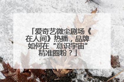 爱奇艺微尘剧场《在人间》热播，品牌如何在“意识宇宙”精准圈粉？