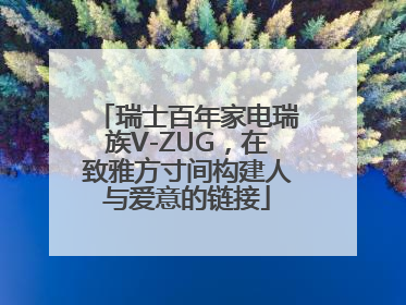 瑞士百年家电瑞族V-ZUG，在致雅方寸间构建人与爱意的链接