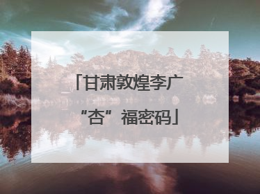 甘肃敦煌李广“杏”福密码