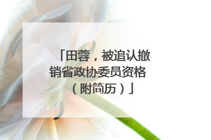 田蓉，被追认撤销省政协委员资格（附简历）