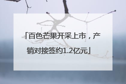 百色芒果开采上市，产销对接签约1.2亿元
