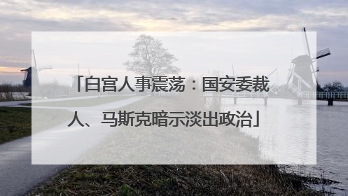 白宫人事震荡：国安委裁人、马斯克暗示淡出政治