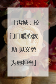 禹城：校门口暖心救助 见义勇为显担当