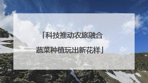 科技推动农旅融合 蔬菜种植玩出新花样