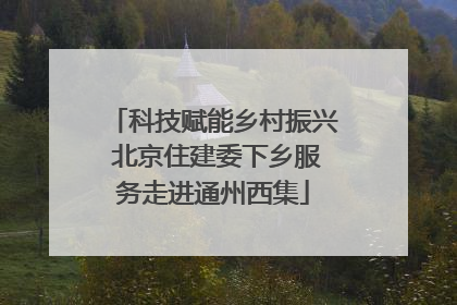 科技赋能乡村振兴 北京住建委下乡服务走进通州西集