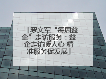 罗文军“每周益企”走访服务：益企走访暖人心 精准服务促发展