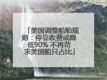 美国调整船舶规则：停靠收费或降低90% 不再苛求美国船只占比