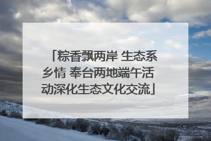 粽香飘两岸 生态系乡情 奉台两地端午活动深化生态文化交流