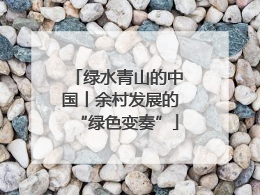 绿水青山的中国丨余村发展的“绿色变奏”