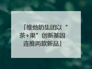 维他奶集团以“茶+果”创新基因连推两款新品