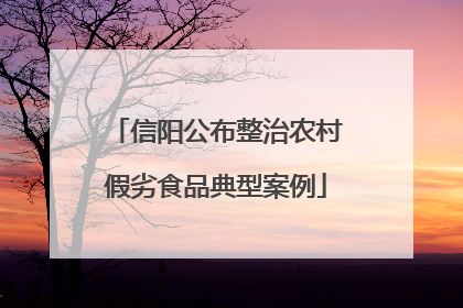 信阳公布整治农村假劣食品典型案例