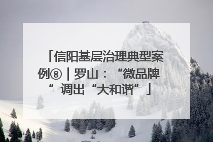 信阳基层治理典型案例⑧｜罗山：“微品牌”调出“大和谐”