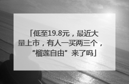 低至19.8元，最近大量上市，有人一买两三个，“榴莲自由”来了吗
