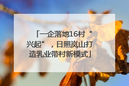 一企落地16村“兴起”，日照岚山打造乳业带村新模式