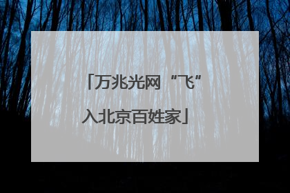 万兆光网“飞”入北京百姓家