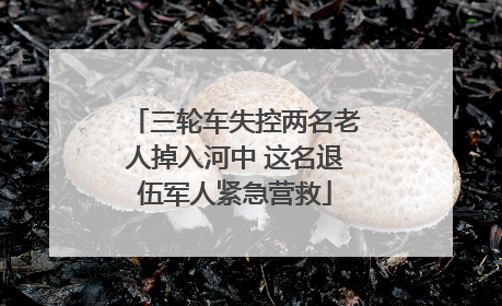 三轮车失控两名老人掉入河中 这名退伍军人紧急营救