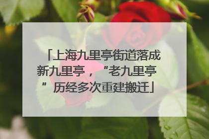 上海九里亭街道落成新九里亭，“老九里亭”历经多次重建搬迁
