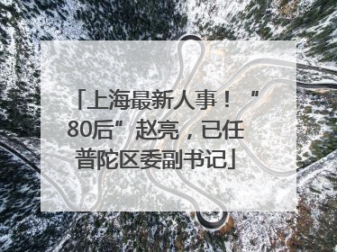 上海最新人事！“80后”赵亮，已任普陀区委副书记