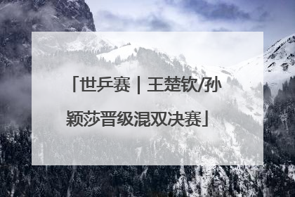 世乒赛｜王楚钦/孙颖莎晋级混双决赛