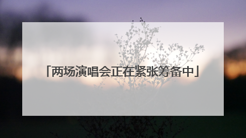 两场演唱会正在紧张筹备中