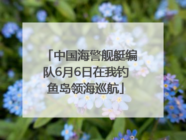 中国海警舰艇编队6月6日在我钓鱼岛领海巡航