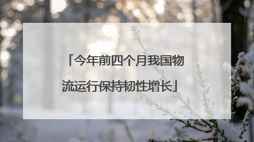 今年前四个月我国物流运行保持韧性增长