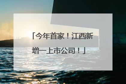 今年首家！江西新增一上市公司！
