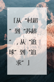 从“村超”到“苏超”，从“追球”到“追求”
