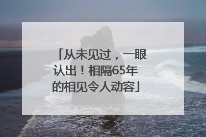从未见过，一眼认出！相隔65年的相见令人动容