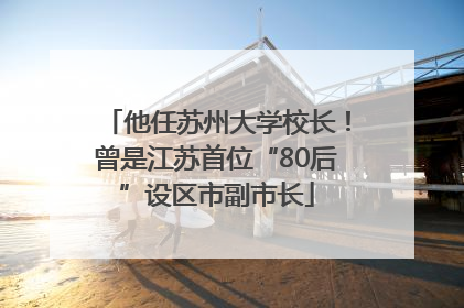 他任苏州大学校长！曾是江苏首位“80后”设区市副市长