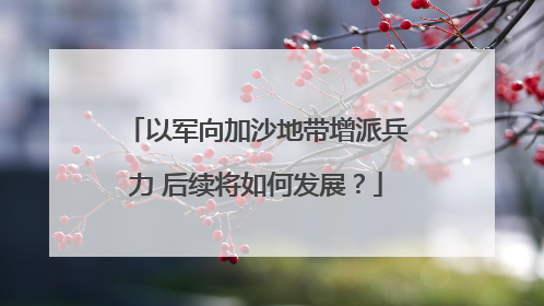 以军向加沙地带增派兵力 后续将如何发展？