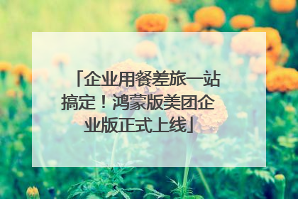企业用餐差旅一站搞定！鸿蒙版美团企业版正式上线