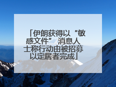 伊朗获得以“敏感文件” 消息人士称行动由被招募以定居者完成