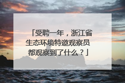 受聘一年，浙江省生态环境特邀观察员都观察到了什么？
