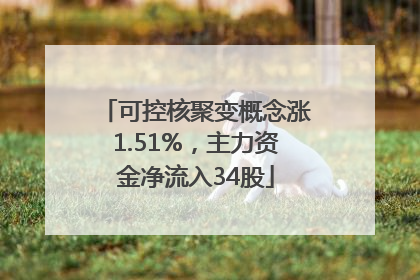 可控核聚变概念涨1.51%，主力资金净流入34股
