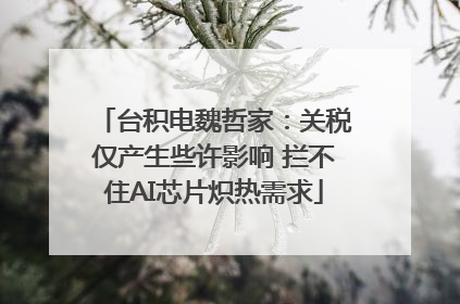 台积电魏哲家：关税仅产生些许影响 拦不住AI芯片炽热需求
