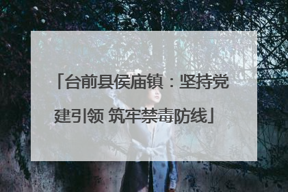 台前县侯庙镇：坚持党建引领 筑牢禁毒防线