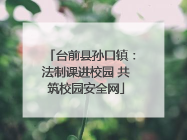 台前县孙口镇:法制课进校园 共筑校园安全网