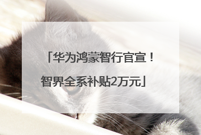 华为鸿蒙智行官宣！智界全系补贴2万元